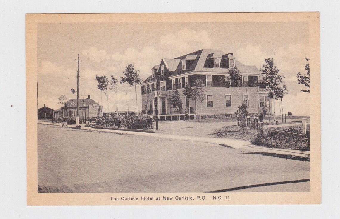 The Carlisle Hotel at New Carlisle Quebec 1930's Postcard Etsy