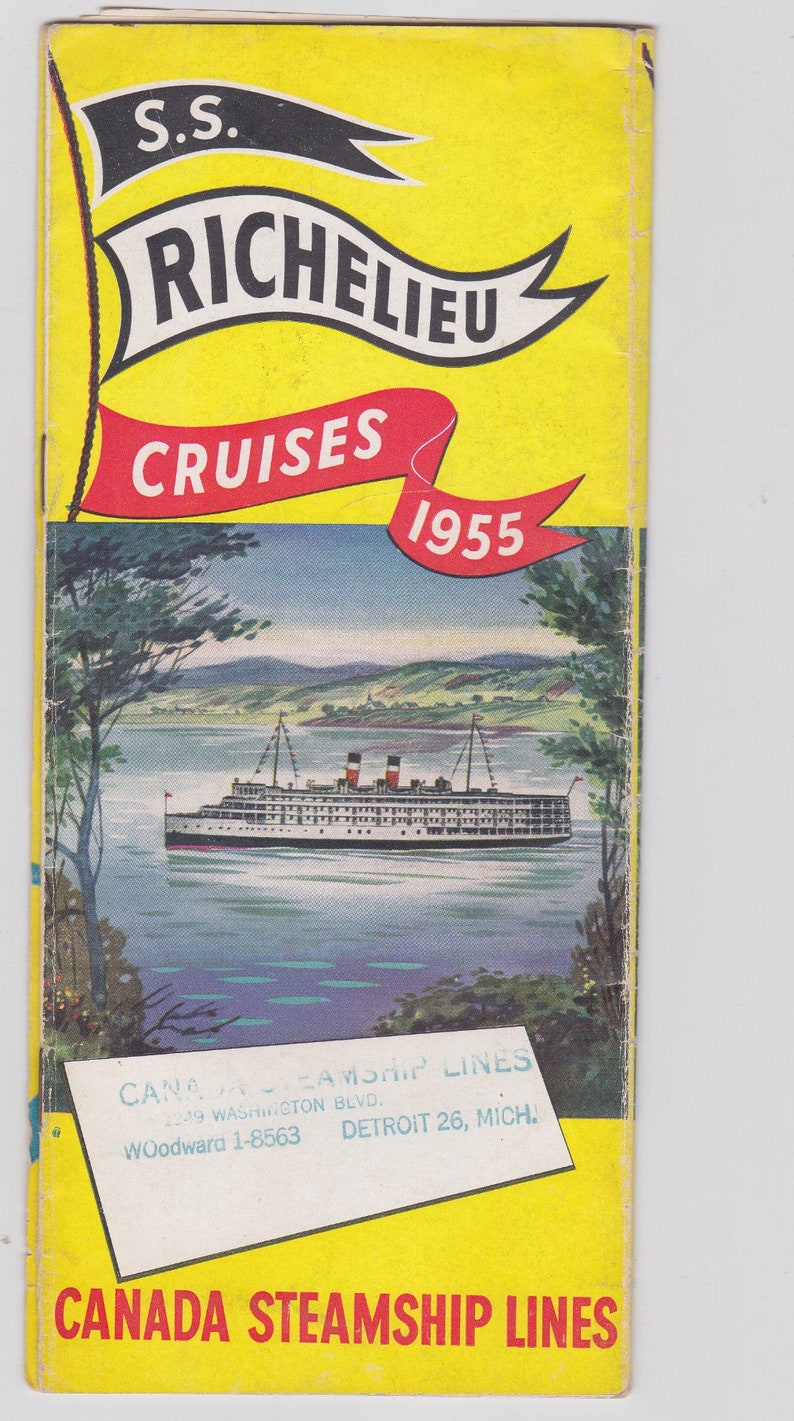 Canada Steamship Lines Ss Richelieu 1955 French Canada Cruises Etsy