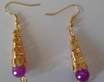 Metal stone earrings