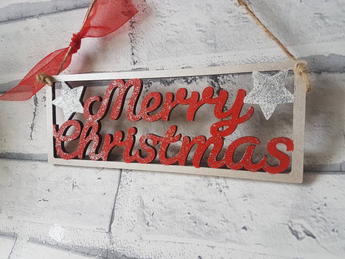 Merry christmas wall sign home decoration christmas decor | Etsy
