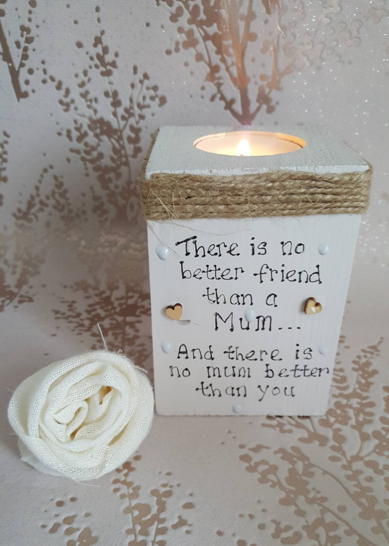 Mum Gift Mother in Law Wooden Tea Light Holder - Etsy UK