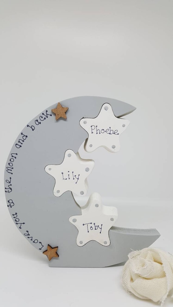 Personalised New Baby Vest Christening Present Gift Moon And Back