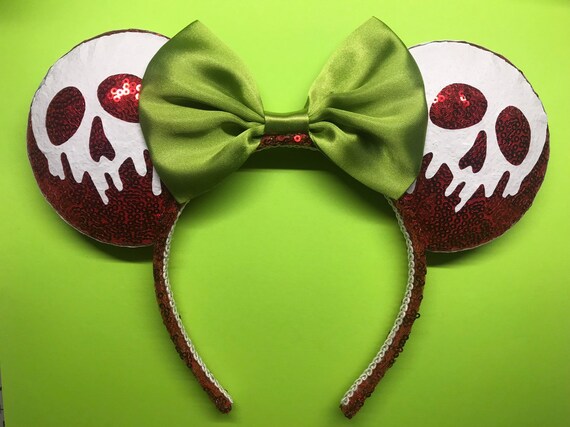 Glow in the Dark Poison Apple Mickey Ears/snow White - Etsy UK display picture 1