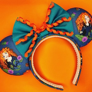 Brave Inspired Mickey Ears/Merida