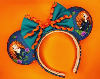 Brave Inspired Mickey Ears/Merida