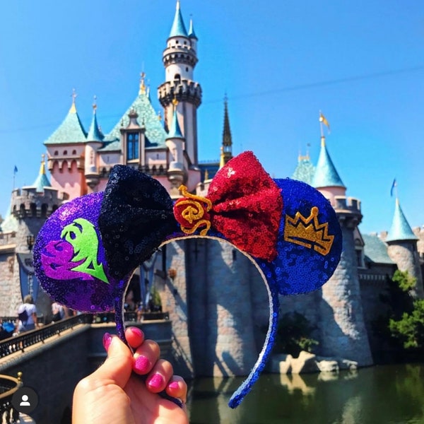 Descendants Mal/Evie inspired mickey ears!