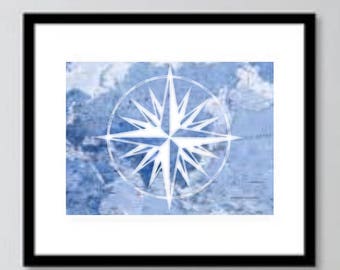 Mariner Star Map Silhouette wall art print, nautical, Instant DOWNLOAD,  BEAch Art, svg, Jpg, Png, Printable Art, Wall Decor, Beach Print