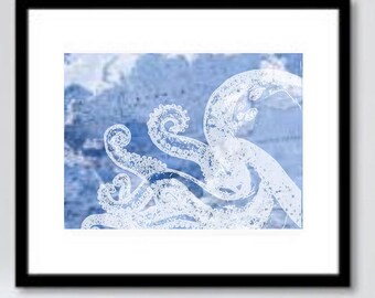 Octopus Silhouette wall art print, nautical, Instant DOWNLOAD,  BEAch Art, svg, Jpg, Png, Printable Art, Wall Decor, Beach Print