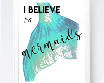 mermaid art, large CANVAS beach mermaid print, beach decor Wall Decor, Beach Print