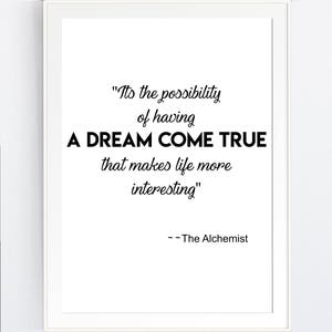 wall art print, dorm decor &quot;A DREAM Come True&quot;, motivational, printable, gift, printable,  inspirational quotes,  digital, Svg, pdf, png