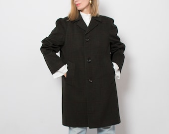 vintage Dunn Co manteau en laine à carreaux vert Caban pour homme grande taille, idée cadeau