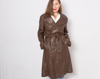 Leather Trench Coat - Etsy