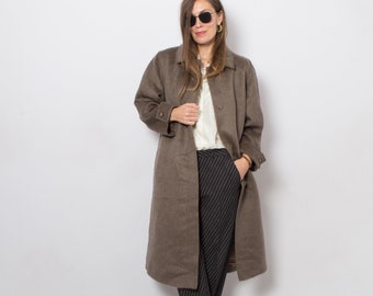 Boucle Patchwork Wool Coat Vintage 1980s Ukrainian Black n Gray Patch Nubby Wool Coat 80s Minimalist Oversized Boucle Wool Menswear Coat