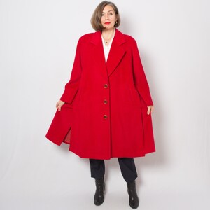 red wool swing coat