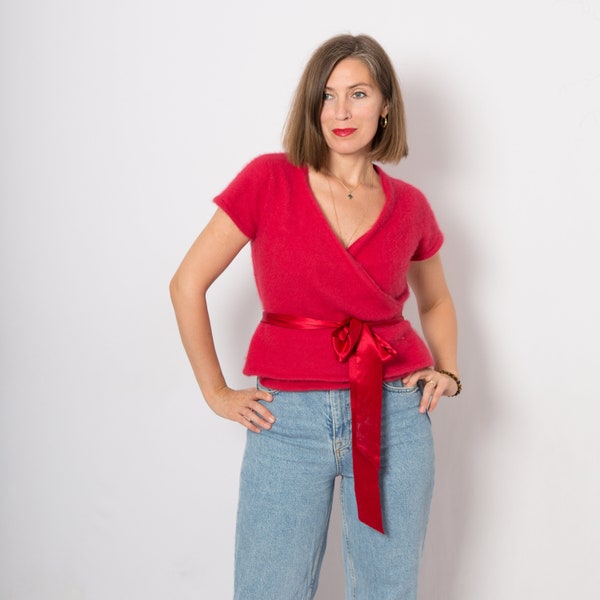 angora cropped cardigan