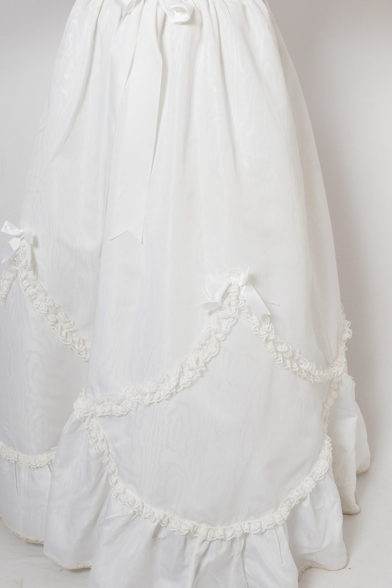 1980s White Puff Sleeve Wedding Dress Princess Wedding Dress inspired Victorian Edwardian Wedding dress Medium Size image 9