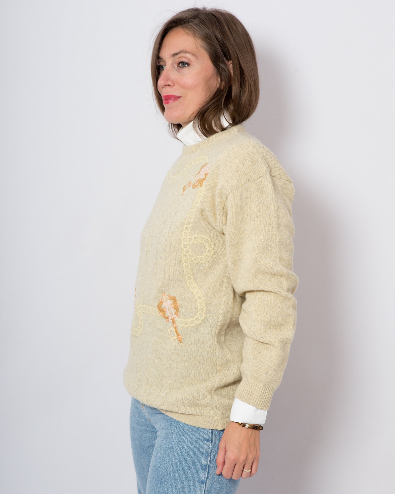 Grandma Embordered Jumper Wool Sweater Key Chain Stylish Etsy