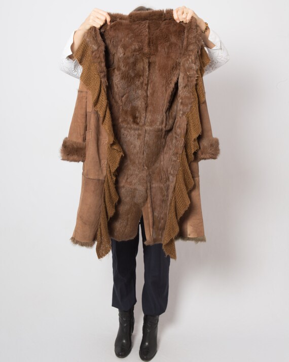 STEFANEL Suede & Fur Coat Fur Lined Jacket Suede Coat - Etsy