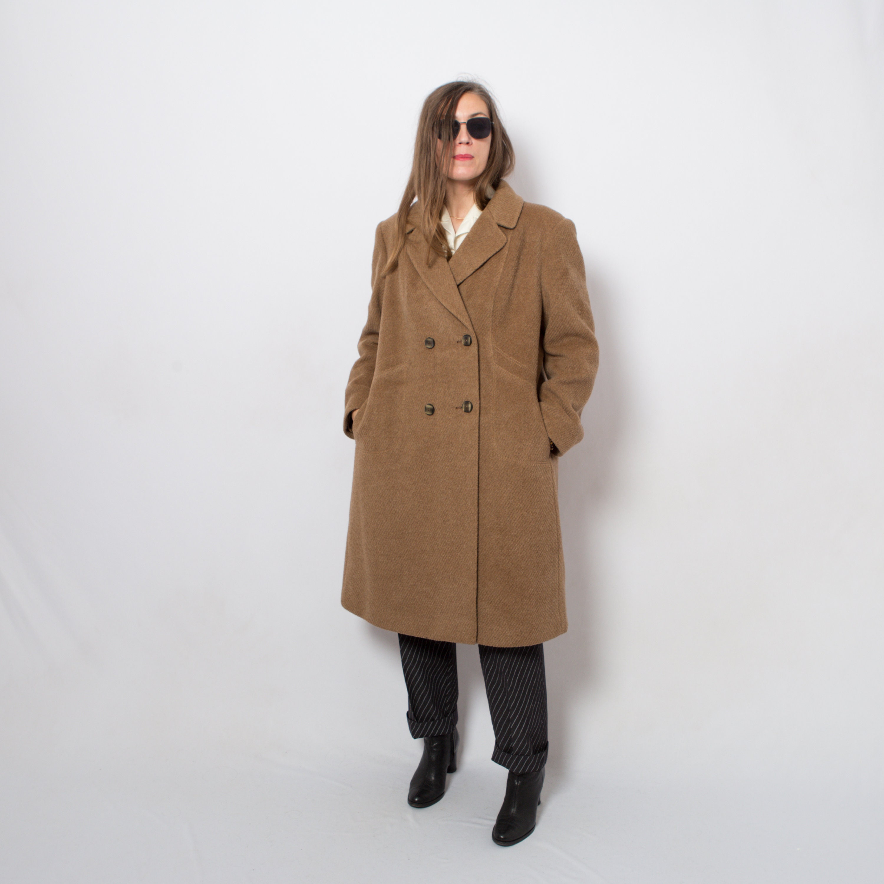 Vintage Brown Wool Mohair Coat Winter Tweed Overcoat | Etsy