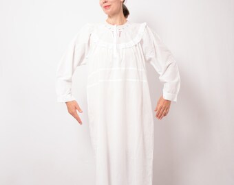 100%  Cotton Long Sleeve Victorian Nightdress Martha VR 12 14 16 18 20 22 24 26 