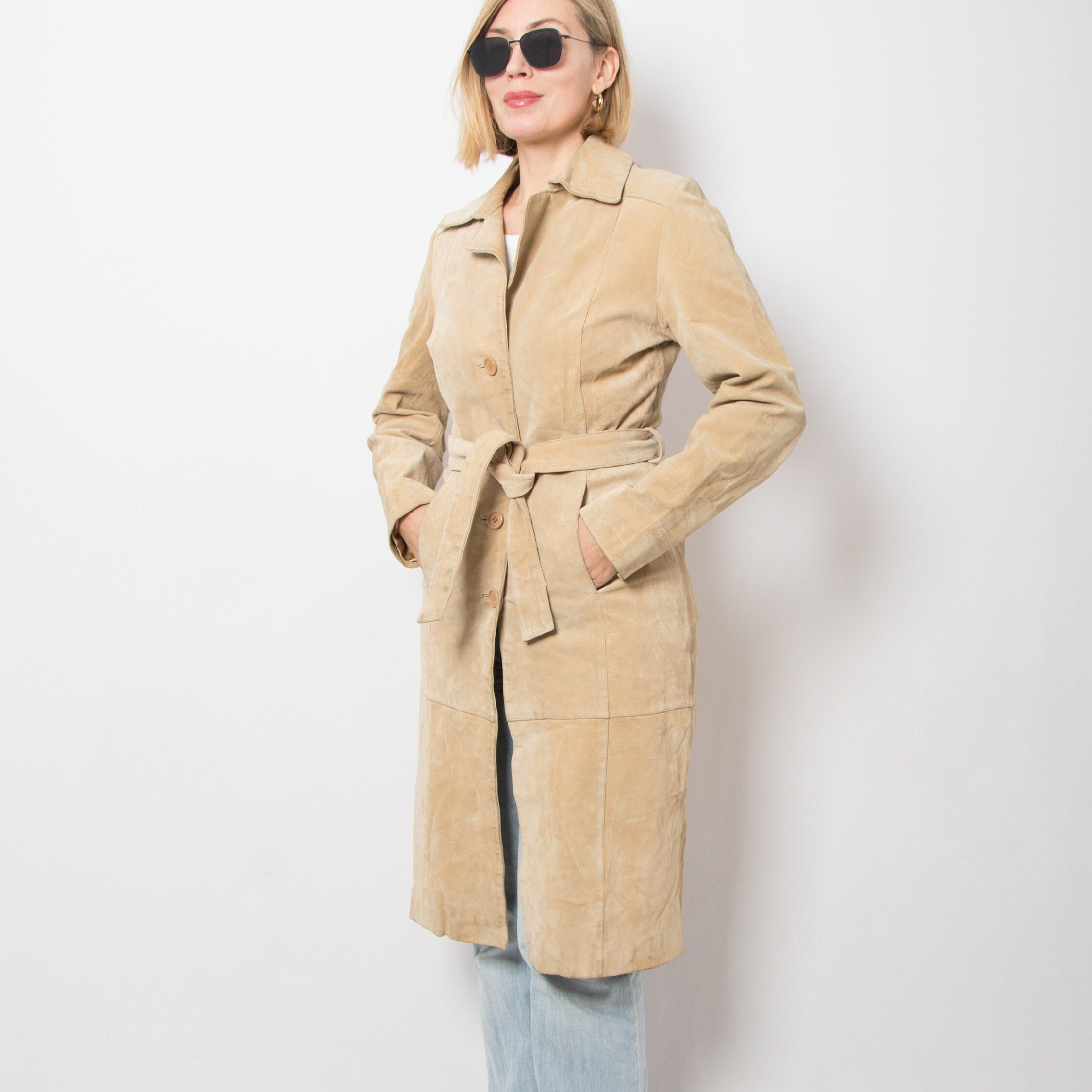Suede Trench Coat Etsy Canada
