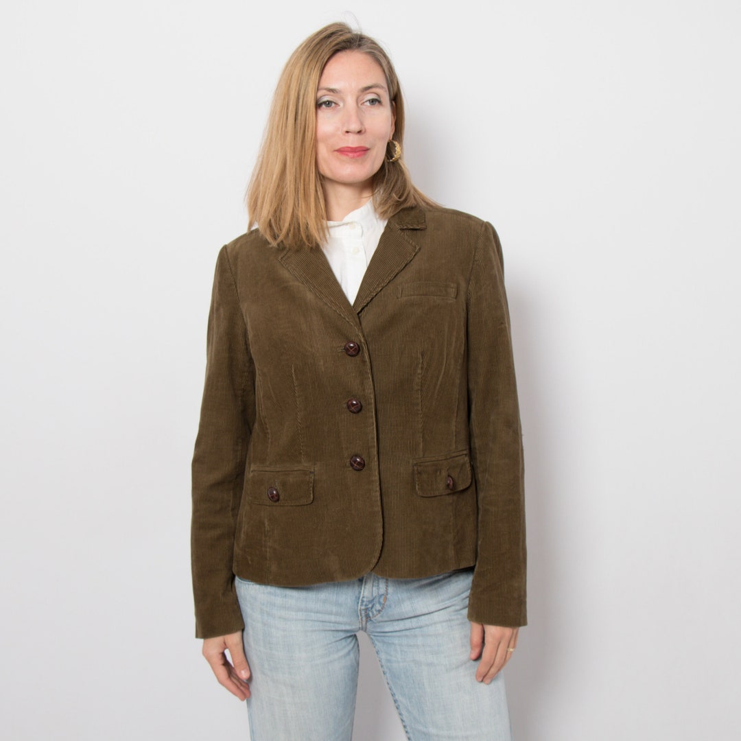 Corduroy jacket, women's size M unclear brown type Vintage Second Hand
