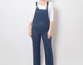 Vintage Striped Cotton Womens Bib Overalls Jumpsuit Women Casual Festival will fit S, M Size Gift