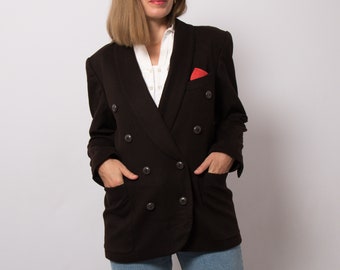 ESCADA by Margaretha Lay 90s Oversized Blazer Cashmere Blazer Double Breasted Blazer Winter Office Stylish Jacket Medium Size Gift