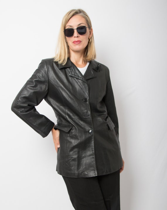 Vintage leather blazer hotsell