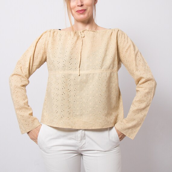 eyelet peasant blouse