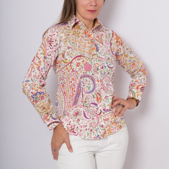 ETRO Paisley Shirt Long Sleeve Button up Abstract Floral -