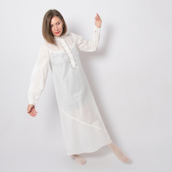 Vintage Long Sleeve White Cotton 