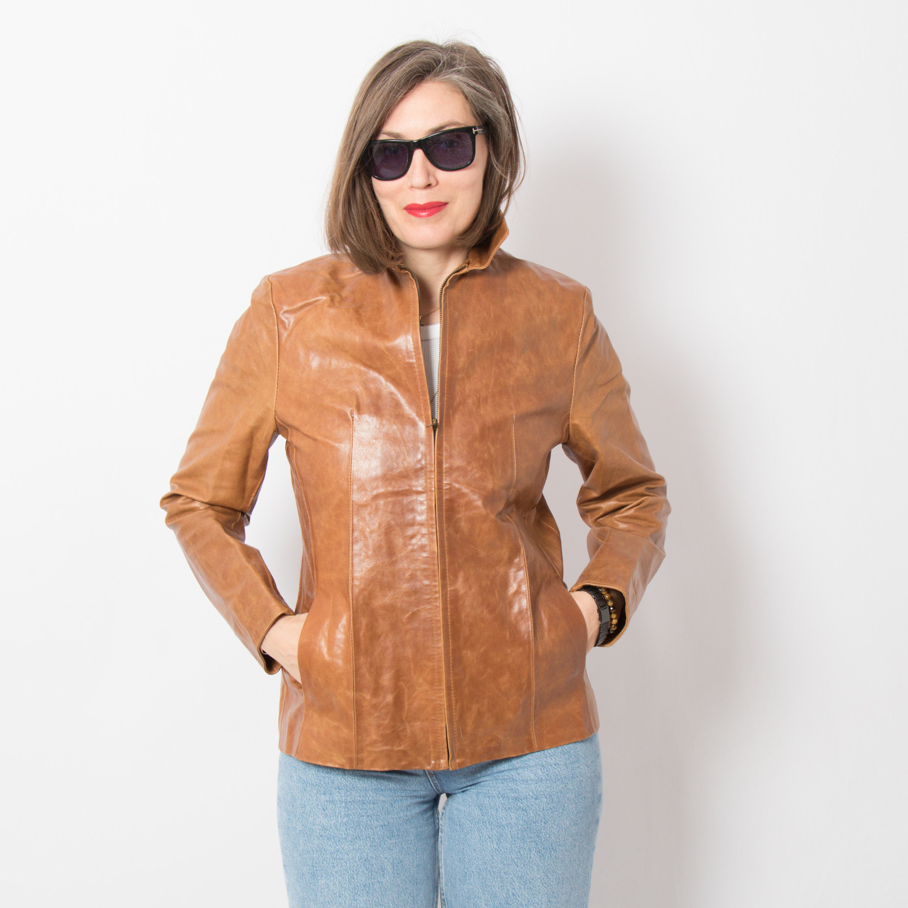Leather Jacket Women - Etsy