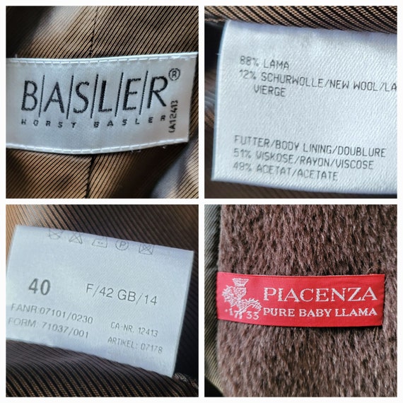 LUX BASLER Brown Baby Llama Coat Oversized Wool C… - image 8