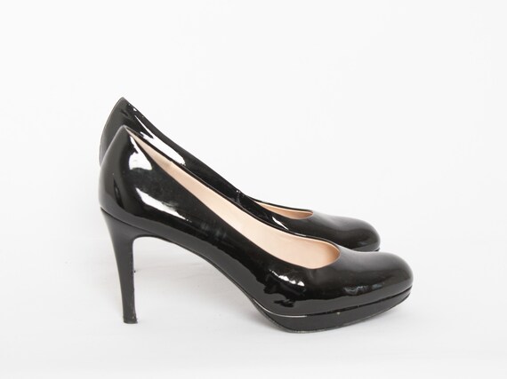 パンプス Patent Leather Gwen Block Heel Pumps Amazon.com | WAYDERNS Women's Beige Patent Leather High Heel