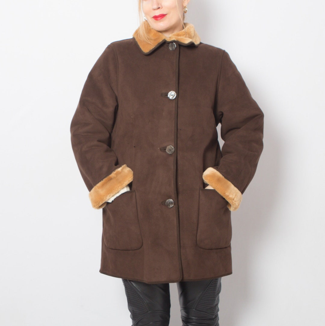 Harper Light Brown Faux Suede Jacket with Golden Buttons main image 0