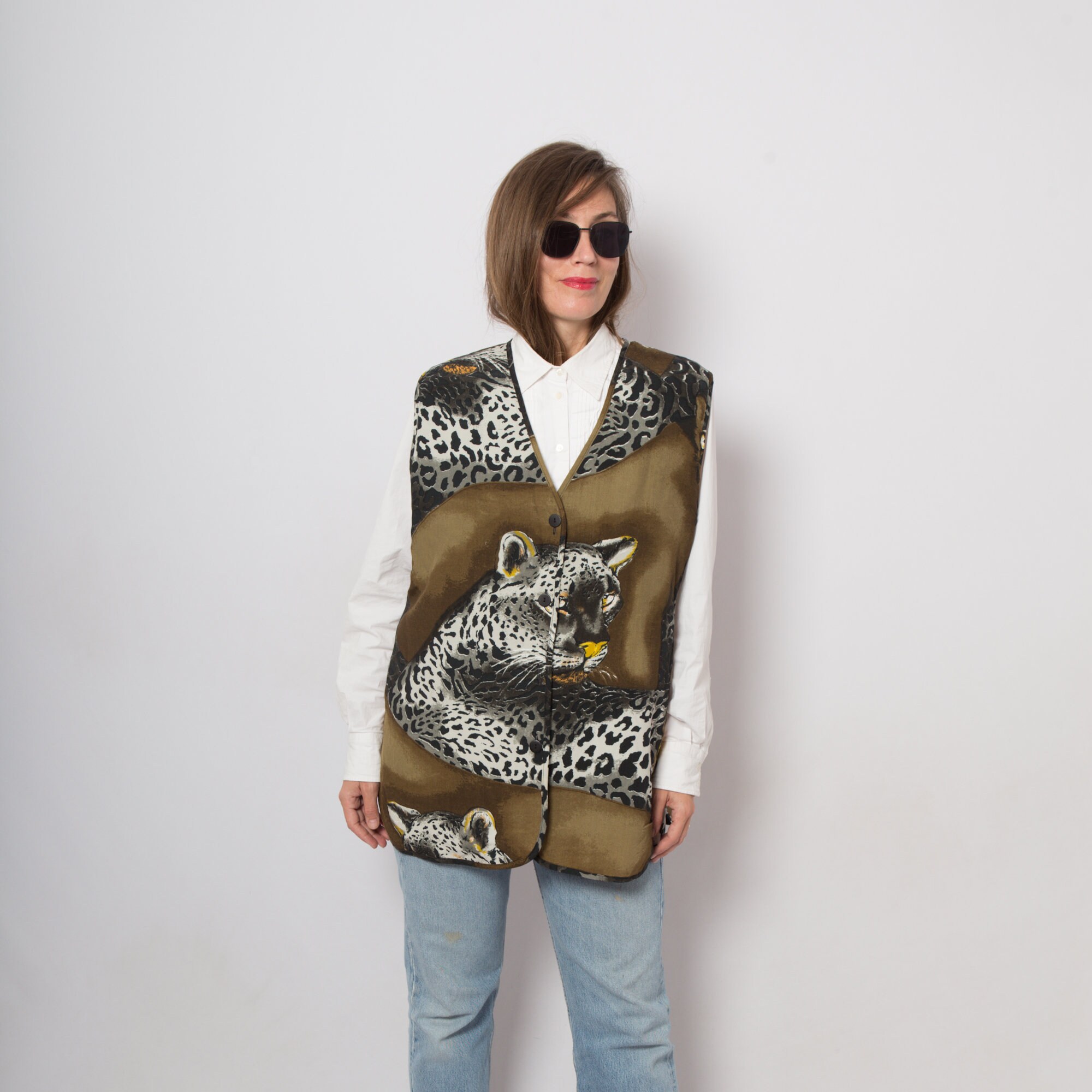 Brown Vest Animals Leopard Puma 