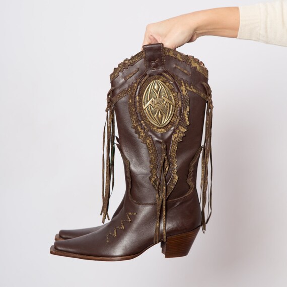 leather cowboy boots uk