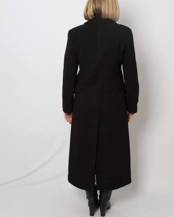 90s Womens Black Cashmere Coat Maxi Coat Long Dre… - image 5