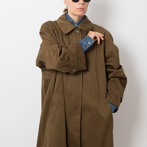 Vintage NIXMAR Long Duster Coat Men Detective Coat Oversized Green Minimalist XL Size can be UNISEX Gift with tags image 7