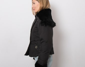 【MAX MARA 】Sportmax Jackets SPORTMAX Code Rabbit Fur Trim Down Jacket Double Breasted