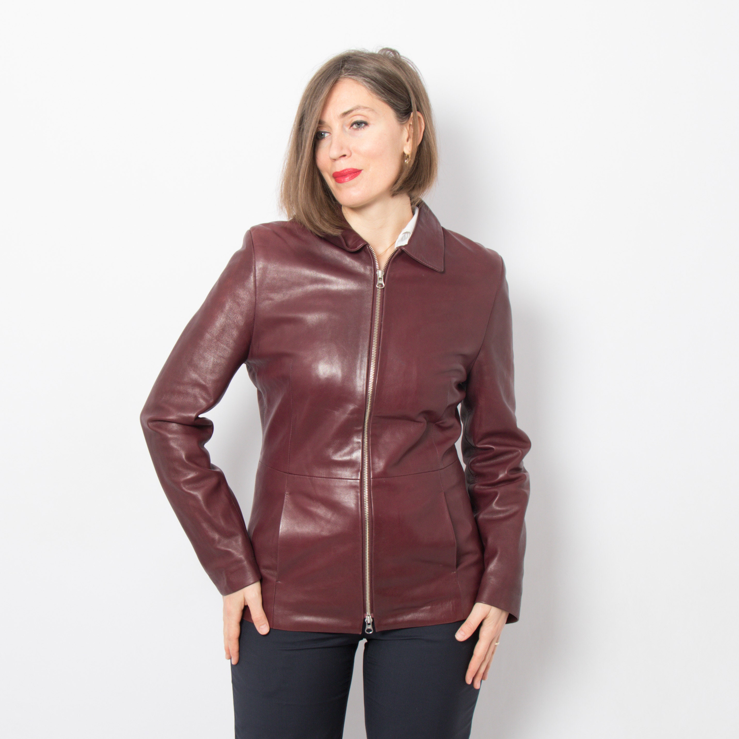 burgundy spring jacket