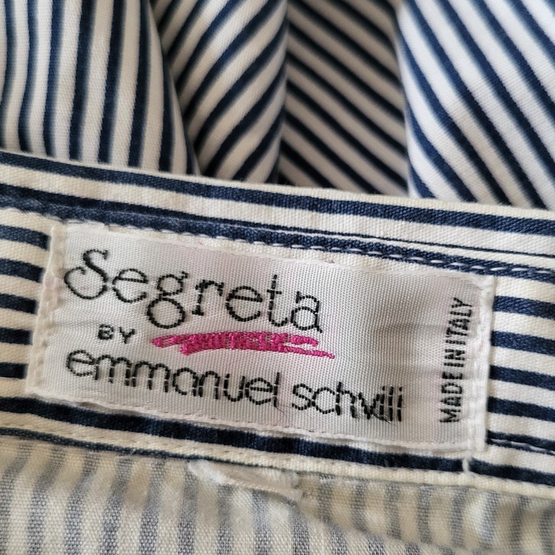 Segreta by Emmanuel Schmitt Blue White Striped Shirt with Cocker Spaniel Dog Patches Gift for Dog Lover image 10