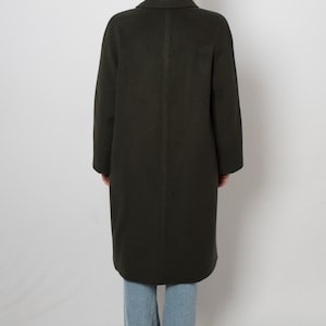 Long manteau en laine vert LUX Caban en laine pardessus simple boutonnage cadeau de taille moyenne pour petite amie femme soeur image 4