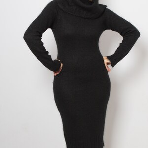 ITALIAN Mohair Dress Fuzzy Dress Sweater Dress Y2K Dress Long Sleeves Jumper Dress Medium size Fetish Gift image 2