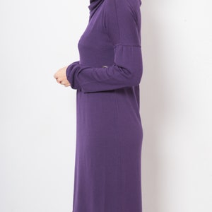 Robe pull en laine violette MARELLA Robe pull en laine Robe à col bénitier Robe chaude d'hiver confortable Cadeau de taille moyenne pour petite amie femme Lady image 3