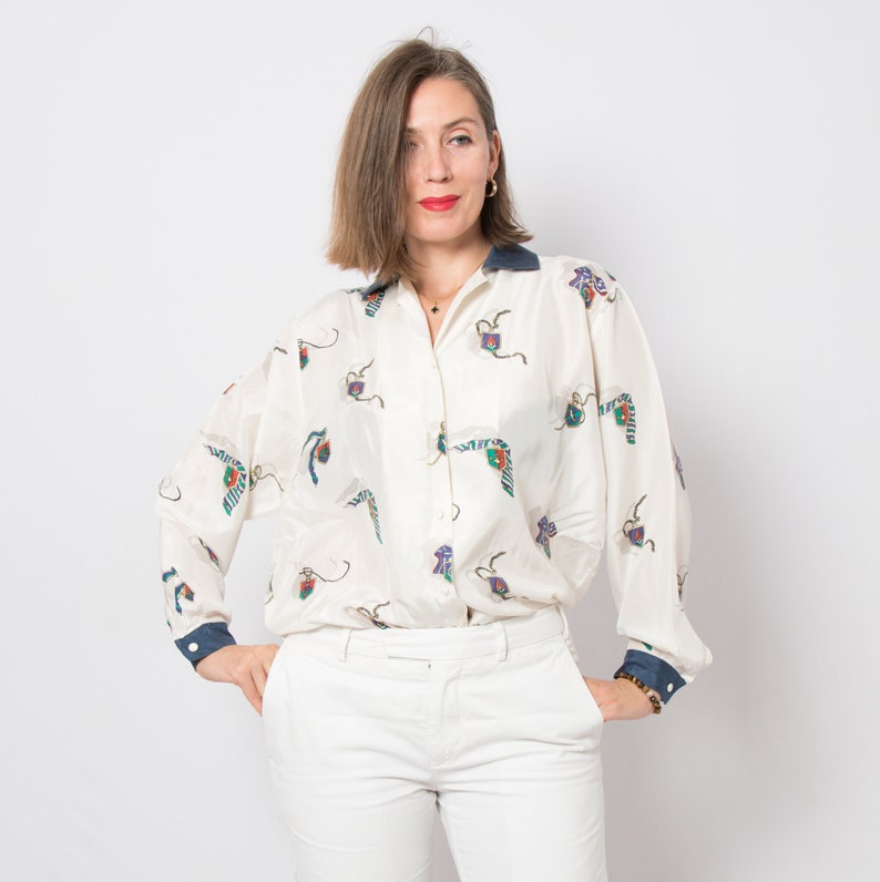 oversized silk button down