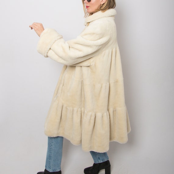 LUX Vintage Fluffy Coat Faux Fur Swing Coat Winte… - image 1