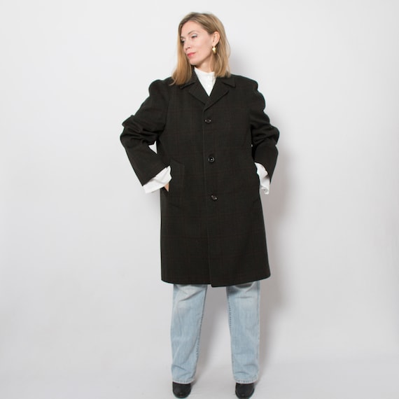 Buy LUX Vintage Dunn Co Plaid Wool Coat Wool Pea Coat Large Size