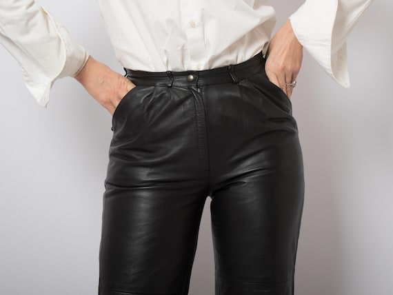 Vintage Leather Pants Biker Style Sexy Edgy Leather Trousers